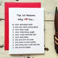 Funny Love Card Top 10 Reasons Why I Love You Funny Anniversary Card For Husband W Anniversary Cards For Husband Cards For Boyfriend Reasons Why I Love You