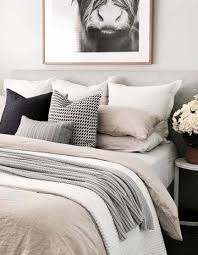 Keep scrolling down for more gray bedroom ideas! Bedroom Grey White Beige Bed Linens 45 Trendy Ideas White Bedroom Set Bedroom Interior Grey Bedroom With Pop Of Color