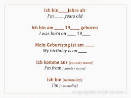 Easy Sentences To Talk About Yourself In German Learn German Communication German Yourself Sentences German Phrases Learn German Study German