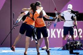 In the highly competitive mixed team recurve competition, seen as a bellwether for the debut of the event at the tokyo olympic games in july 2021, the netherlands team of sjef van den berg and gabriela schloesser took gold over diya siddique and muhammed ruman shana of bangladesh in the finals. G01bwdje7n99rm