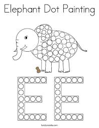 Elephant Dot Painting Coloring Page Twisty Noodle Dot Painting Coloring Pages Dots