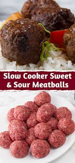 Slow Cooker Sweet And Sour Meatballs Recipe Sweet And Sour Meatballs Sweet N Sour Meatball Recipe Beef Recipes Easy