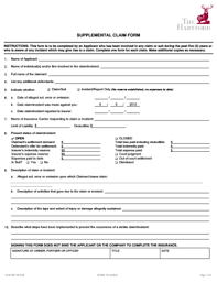 Check spelling or type a new query. Fillable Online Supplemental Claim Form Home Inspector Eo Insurance By Fax Email Print Pdffiller