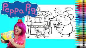 Any of these coloring pages or the books listed above could create a jumbo coloring poster to display. Coloring Peppa Pig Ice Cream Jumbo Coloring Book Page Crayola Crayons Kimmi The Clown Youtube