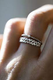 Double Petite Cluster Diamond Ring Double Band Wedding Ring Simple Diamond Ring Wedding Rings Simple