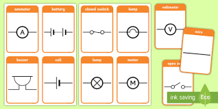 Electric Circuit Symbol Flashcards Electric Circuit Symbol Flashcards White electric flash icon on orange circle background. electric circuit symbol flashcards