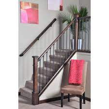 Stair Simple Axxys 8 Ft Stair Rail Kit Axhsr8b32i The Home Depot Stair Railing Kits Interior Stair Railing Wall Railing