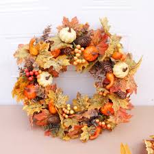 All opinions remain my own. Halloween Thanksgiving Door Wreath Garland Berries Pine Harvest Home Decor Floral Decor Flowers