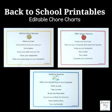 Back To School Printables Editable Chore Charts Jdaniel4s Mom
