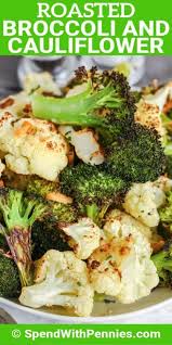 Oven Roasted Broccoli And Cauliflower Is A Quick And Easy Side Dish Treat Roast Broccoli And Cauliflower Roasted Broccoli Cauliflower