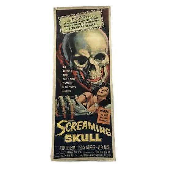 "Screaming Skull" 1958 Original Movie Poster First Issue - Inscriptagraphs  Memorabilia