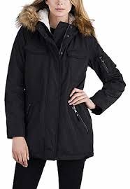 S13 New York Ladies Sherpa Lined Anorak Jacket Black With