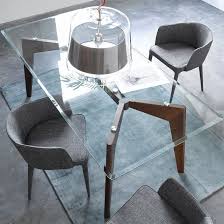 Table Rectangulaire Verre Et Noyer Kristal Table Ronde En Verre Table En Verre Table A Manger En Verre