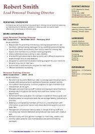 The personal training director manages this department by hiring the right sales and personal training staff, personally giving members introductory assessments and achieving department sales goals. Personal Training Director Resume Samples Qwikresume