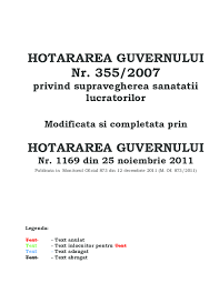 Hg 355 / 2007 privind supravegherea sanatatii lucratorilor a fost modificata. Pdf Hotararea Guvernului Nr 355 2007 Privind Supravegherea Sanatatii Lucratorilor Michael Jordan Academia Edu