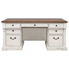 The classic style of a double pedestal desk makes you feel like you're working in a dream. In Stock Martin Furniture Hartford Double Pedestal Desk Farmhouse Desks And Hutches By Martin Main Houzz