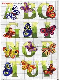 Cross Stitch More Butterfly Alphabet Part 1 Color Chart