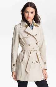 Dkny Pleat Back Trench Coat Short Trench Coat Hooded Raincoat Trench Coat