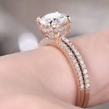 Forever One Moissanite Engagement Ring Diamond Basket Half Eternity Wedding Band In 2020 Engagement Ring White Gold Aquamarine Engagement Ring Unique Engagement Rings