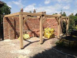 Our regular style roof design is the most economical unit that we offer since it english green oak timber frame garage / carport two bay. Oak Framed Carport Tradoak Case Study