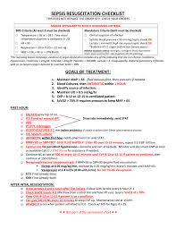 Sepsis Resuscitation Nurses Worksheet