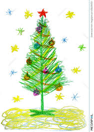 A christmas tree is a frequent object of drawings. Children Drawing Christmas Tree Illustration 59200851 Megapixl