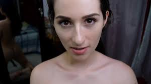 Cute Girl Gets Cum On Her Face - Blowjob With Red Nails Cumshot