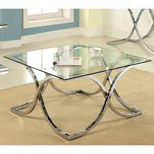 Furniture Of America Sarif Square Glass Top Coffee Table In Chrome Coffee Table Contemporary Coffee Table Furniture Of America