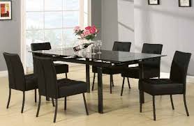 Whether you decide on a wood, marble, glass or concrete tabletop, find dining chairs that enhance the look. Parrish Black Pu Dining Table Set Dining Table Dining Table Setting Glass Dining Set