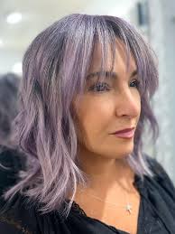 Modern shag with platinum lilac ends and shadow root