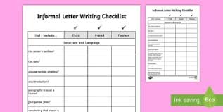 These resources include:y6 letter writing example text powerpoint genre features checklists 'i can. Formal Letter Writing Checklist