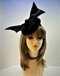 Black Angel Wings Cocktail Formal Wool Felt Race Wedding Hat Fascinator Black Angel Wings Wedding Hats Black Angels