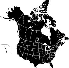 The boundary map of the usa with canada is 8,891 kilometers (5. Canada And Usa Silhouette Map Etsy