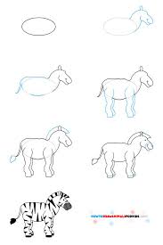 How To Draw A Zebra Draw Animals For Kids Drawing For Kids Animal Drawings