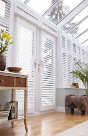 Lifetime Conservatory Shutters Thomas Sanderson With Images Living Room Blinds Conservatory Interiors Blinds For French Doors