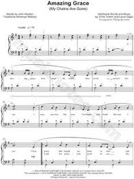 Chris Tomlin Amazing Grace My Chains Are Gone Sheet Music Easy Piano In G Major Transposable Download Print Sheet Music Organ Music Piano Sheet Music Free