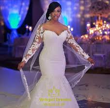 Free delivery and returns on ebay plus items for plus members. White Sweetheart Lace Mermaid Wedding Dress With Long Sleeves Vampal Dresses