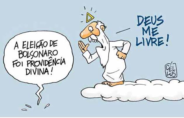 Resultado de imagem para deus e bolsonaro charge"