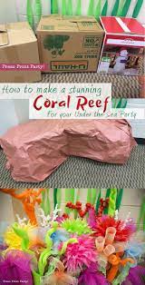 How To Make A Coral Reef Decoration By Press Print Party Mermaid Party Decorations Sea Birthday Party Under The Sea Party