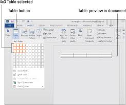 How To Create Tables In Word 2013 Dummies