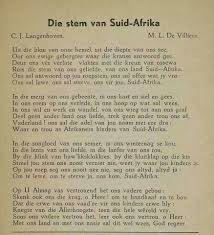 Die Stem Afrikaans South Africa South African