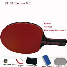 New Update Table Tennis Racket Pat Set Carbon Hybrid Wood 9 8 Rubber 05 64 Blue Sponge Hurricane 3 Ping Pong Pa Table Tennis Racket Racquet Sports Table Tennis