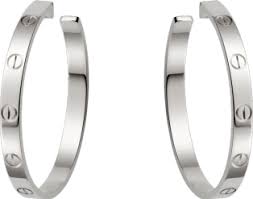 14k white gold solitaire round cubic zirconia stud earrings with gold butterfly pushbacks. Crb8028300 Love Earrings White Gold Cartier