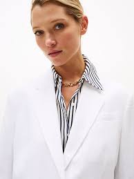 Blazer droit décontracté en lin mélangé