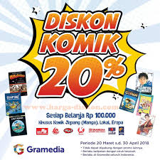 Check spelling or type a new query. Promo Gramedia Terbaru Diskon Komik 20 Periode 20 Maret S D 30 April 2018 Harga Diskon