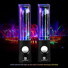Soundsoul Water Dancing Speakers Light Show Water Fountain Speakers Led Speakers 3 5mm Audio Plug 4 Colored Water Speakers Colored Led Lights Water Fountain