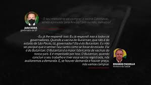 Cujo crime maior é ser um fraco e obedecer ao verdadeiro responsável pelas mortes de manaus; Em Reuniao Com Governadores Pazuello Diz Que Se Houver Demanda E Preco Nos Vamos Comprar A Vacina Do Butantan Sao Paulo G1