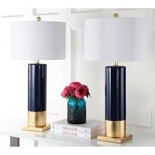 Safavieh Lighting 31 Inch Dolce Navy Gold Table Lamp Set Of 2 Gold Table Lamp Table Lamp Sets Lamp Sets