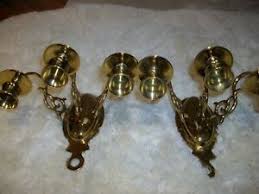 Achetez en toute sécurité et au meilleur prix sur ebay, la livraison est rapide. Brass Wall Sconce Candles Holders Set Of Two Holds 3 Candles Each Ebay