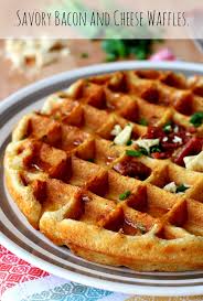 Savory Bacon And Cheese Waffles Recipe In 2020 Savoury Food Waffles Waffle Recipes